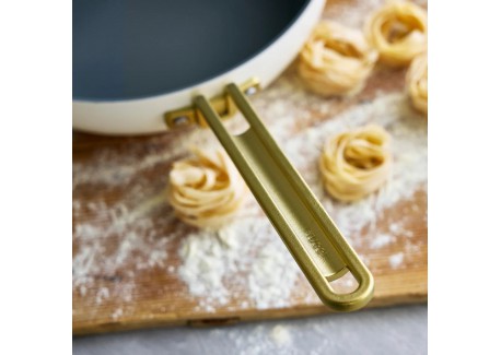 Tucci Collection Saltapasta Poêle Antiadhésive 29 cm Blanc Carrare Mat
