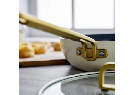 Tucci Collection Saltapasta Poêle Antiadhésive 29 cm Blanc Carrare Mat