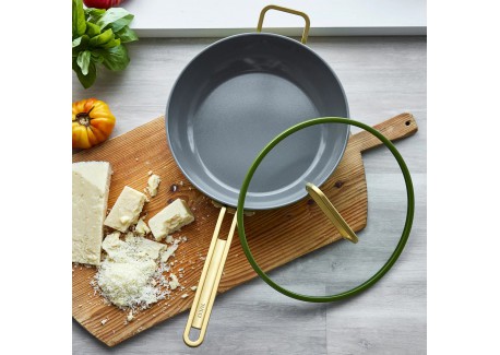 Tucci Collection Saltapasta Poêle Antiadhésive 29 cm Vert Toscane Mat