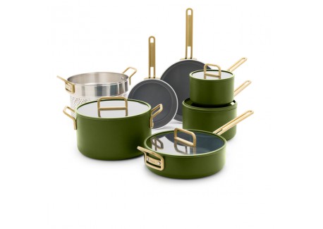 Tucci Collection Batterie de Cuisine Antiadhésive 11 pcs Vert Toscane
