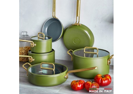 Tucci Collection Pannenset met Antiaanbaklaag 11-delig Mat Toscane Gro
