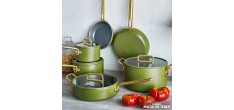 Tucci Collection Batterie de Cuisine Antiadhésive 11 pcs Vert Toscane