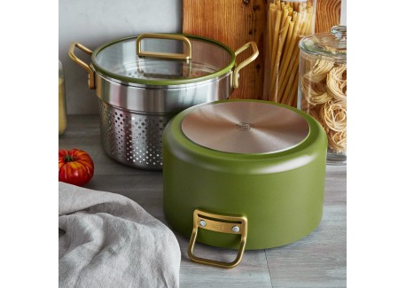 Tucci Collection Batterie de Cuisine Antiadhésive 11 pcs Vert Toscane