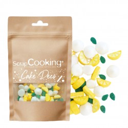 Décors Sucrés pour Gâteaux Tarte Citron Meringuée Blanc Jaune Vert 30