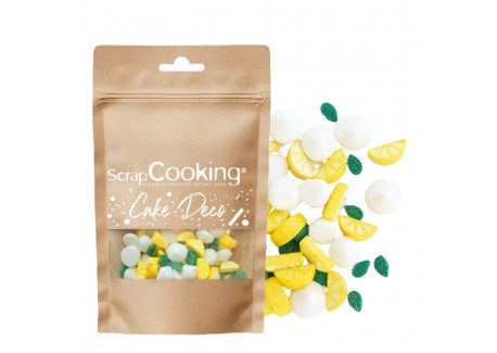 Décors Sucrés pour Gâteaux Tarte Citron Meringuée Blanc Jaune Vert 30