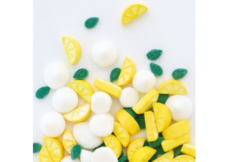Décors Sucrés pour Gâteaux Tarte Citron Meringuée Blanc Jaune Vert 30