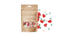 Décors Sucrés pour Gâteaux Tarte Fraise Meringuée Blanc Rouge Vert 30