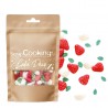 Zie dia Deco Suiker Aardbeien Meringue Wit Rood Groen 30 g
