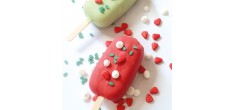 Décors Sucrés pour Gâteaux Tarte Fraise Meringuée Blanc Rouge Vert 30