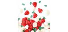 Deco Suiker Aardbeien Meringue Wit Rood Groen 30 g
