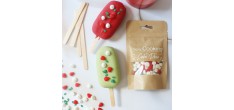 Deco Suiker Aardbeien Meringue Wit Rood Groen 30 g
