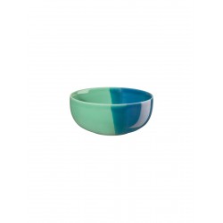 Joy Bol Blueberry Smoothie en Porcelaine Email Brillant Bleu et Vert 1