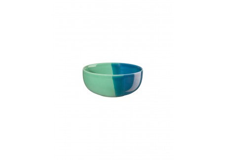 Joy Bol Blueberry Smoothie en Porcelaine Email Brillant Bleu et Vert 1