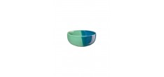 Joy Bol Blueberry Smoothie en Porcelaine Email Brillant Bleu et Vert 1