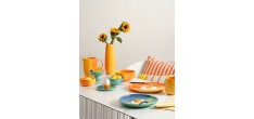 Joy Bol Blueberry Smoothie en Porcelaine Email Brillant Bleu et Vert 1