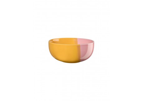 Joy Bol Passion Smoothie en Porcelaine Email Brillant Jaune et Rose 15