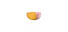 Joy Passion Smoothie Porseleinen Kom Glanzend Geel en Roze Glazuur 15,