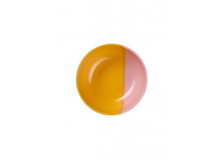 Joy Passion Smoothie Porseleinen Kom Glanzend Geel en Roze Glazuur 15,