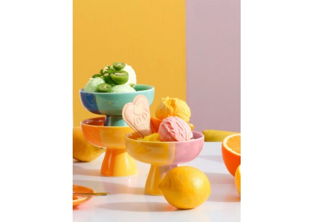 Joy Coupe à Glace Blueberry Smoothie Porcelaine Email Brillant Bleu Ve