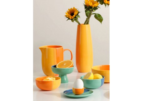 Joy Ijskom Blueberry Smoothie Porseleinen Glanzend Blauw en Groen Glaz