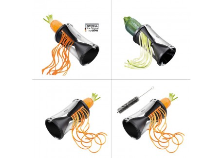 Spirelli Taille Spaghetti de Légumes Manuel 2 Epaisseurs avec Brosse N