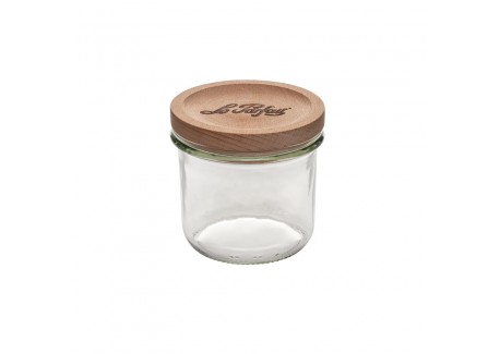 Bocal de Conservation Hermétique en Verre Couvercle en Bois 255 ml 