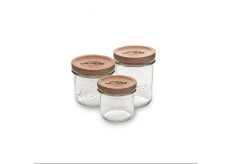 Glazen Conserveerpot met Houten Deksel 255 ml