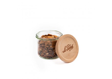 Bocal de Conservation Hermétique en Verre Couvercle en Bois 425 ml 