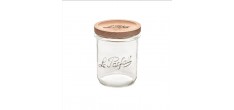 Bocal de Conservation Hermétique en Verre Couvercle en Bois 580 ml 