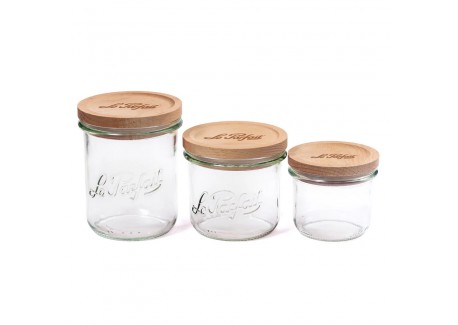 Glazen Conserveerpot met Houten Deksel 580 ml