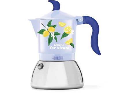 Moka Inductie Koffiekan 4 Kops Mercato Della Frutta Blauw met Citroene