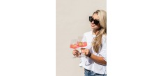 Miovino Spritz-glazen 69 cl met steel + Glazen rietjes + Borstel (4 dl