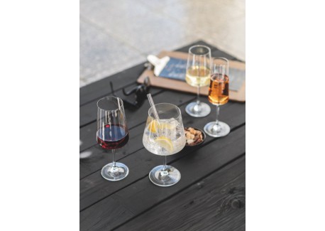 Miovino AfterWork Verres à Pied Spritz 69 cl + Pailles + Goupillon (4p