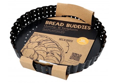 Bread Buddies Moule à Tarte Perforé Cannelé Antiadhésif Fond Amovible