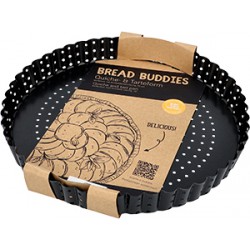 Bread Buddies Moule à Tarte Perforé Cannelé Antiadhésif Fond Amovible