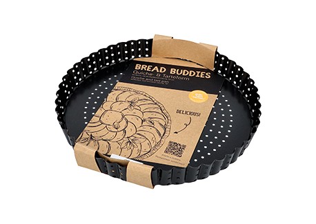 Bread Buddies Moule à Tarte Perforé Cannelé Antiadhésif Fond Amovible