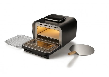 Elektrische Pizzaoven voor Binnen en Buitengebruik 400 °C Matzwart 45x