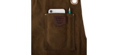 N°547 Keukenschort met Bandjes Gecoat katoenen Canvas Leer Tobaccobrui