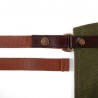 Zie dia N°547 Keukenschort met Bandjes Gecoat katoenen Canvas Leer Olijfgroen