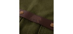 N°547 Tablier de Cuisine à Bretelles Toile Coton Enduit et Cuir Vert O