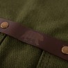 Zie dia N°547 Keukenschort met Bandjes Gecoat katoenen Canvas Leer Olijfgroen