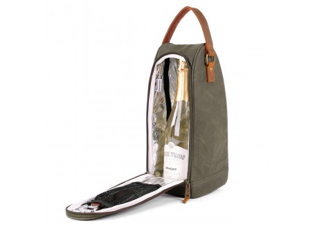 Wanderer Sac Isotherme pour 2 Bouteilles Vin ou Champagne Toile Enduit