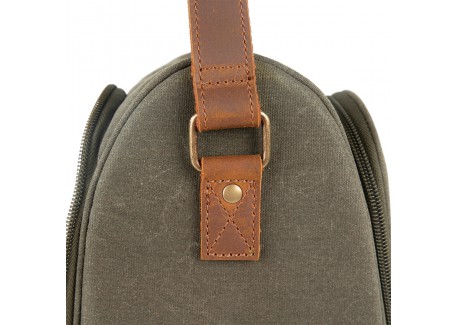 Geïsoleerde Tas voor 2 Flessen Wijn of Champagne Gecoat Canvas Kaki Gr
