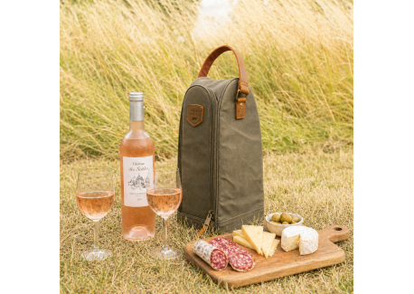 Wanderer Sac Isotherme pour 2 Bouteilles Vin ou Champagne Toile Enduit