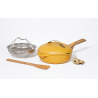 Zie dia Fabuleuse Koekenpan met Antiaanbaklaag 28 cm Mango geel 4,5L Limited E