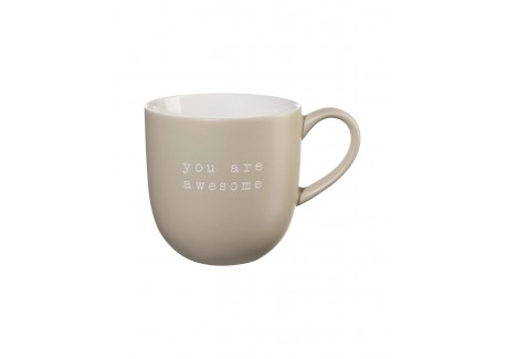 Hey Mok met Gravure You are awesome Beige Keramiek 350 ml