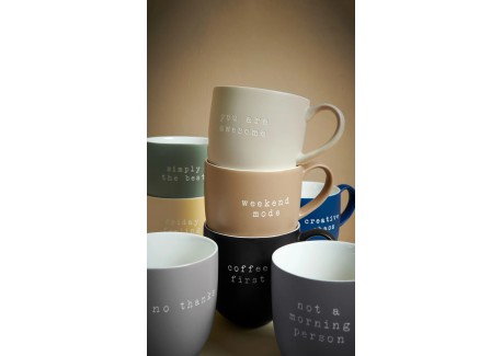 Hey Mug Message Gravé You are awesome Céramique Beige Mat 350 ml 