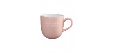 Hey Mug Message Gravé Addicted to you Céramique Rose Clair Mat 350 ml