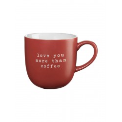 Hey Mug Message Gravé Love you more than coffee Céramique Rouge 350 ml
