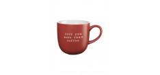 Hey Mug Message Gravé Love you more than coffee Céramique Rouge 350 ml